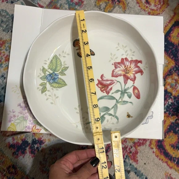 Lenox Butterfly Meadow Floral Serving Bowl - White and Multicolor - Picture 13 of 15